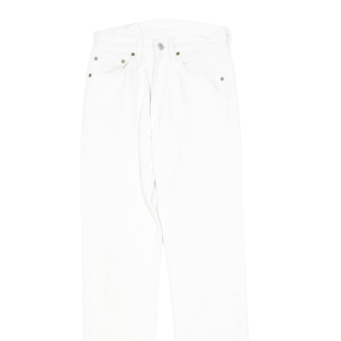 LEVI'S 501 Womens Jeans White Regular Straight Denim W26 L40 Button Cotton Blend