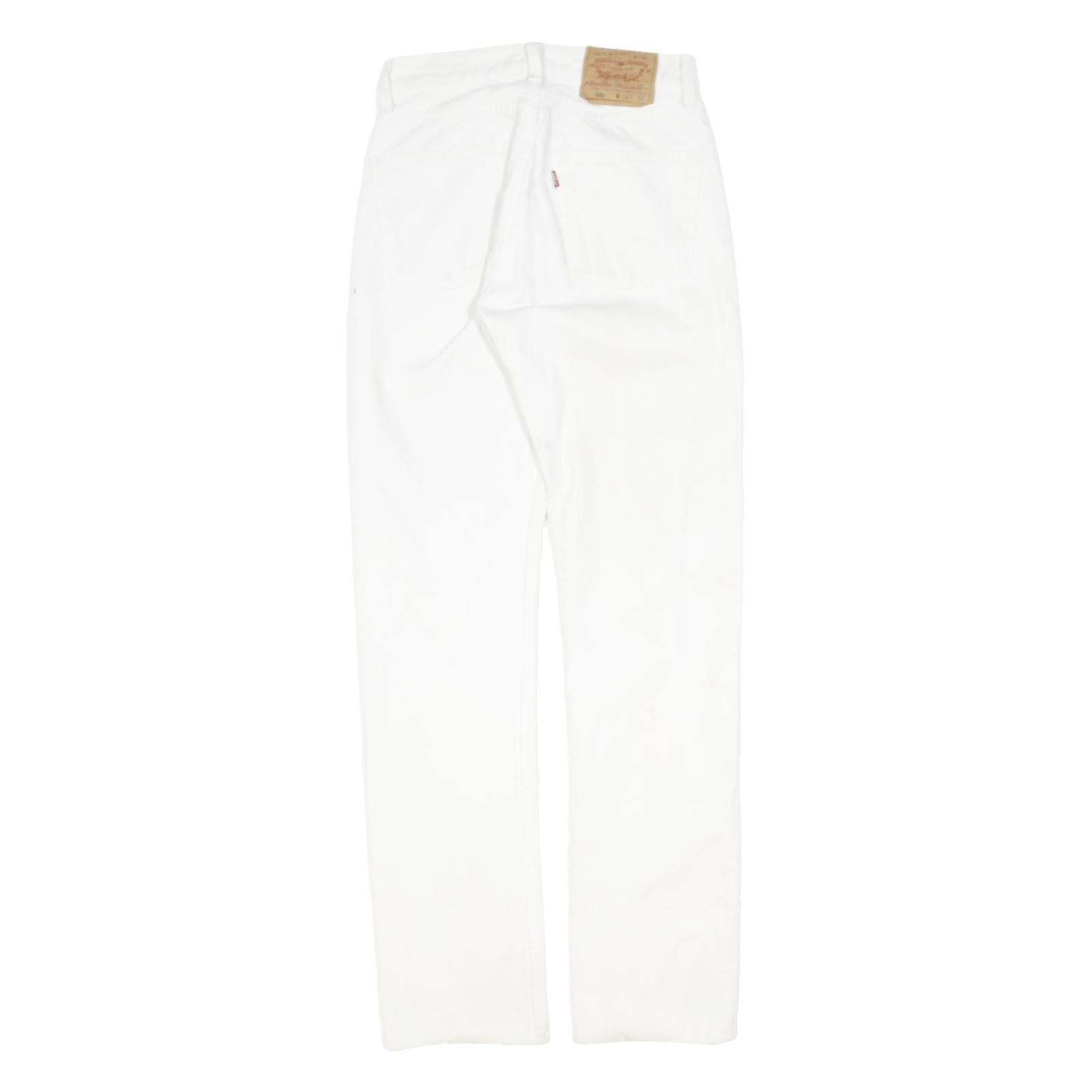 LEVI'S 501 Womens Jeans White Regular Straight Denim W26 L40 Button Cotton Blend