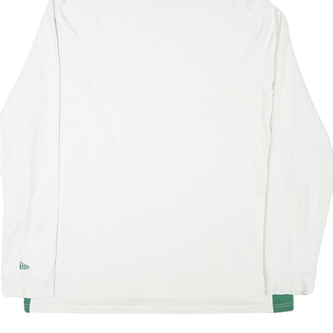 NEW ERA Mens White & Green Celtics Hoodie 2XL Cotton Blend Long Sleeve Pullover