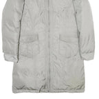 TIMBERLAND Womens Grey Down Zip Jacket M Synthetic Plain Lightweight