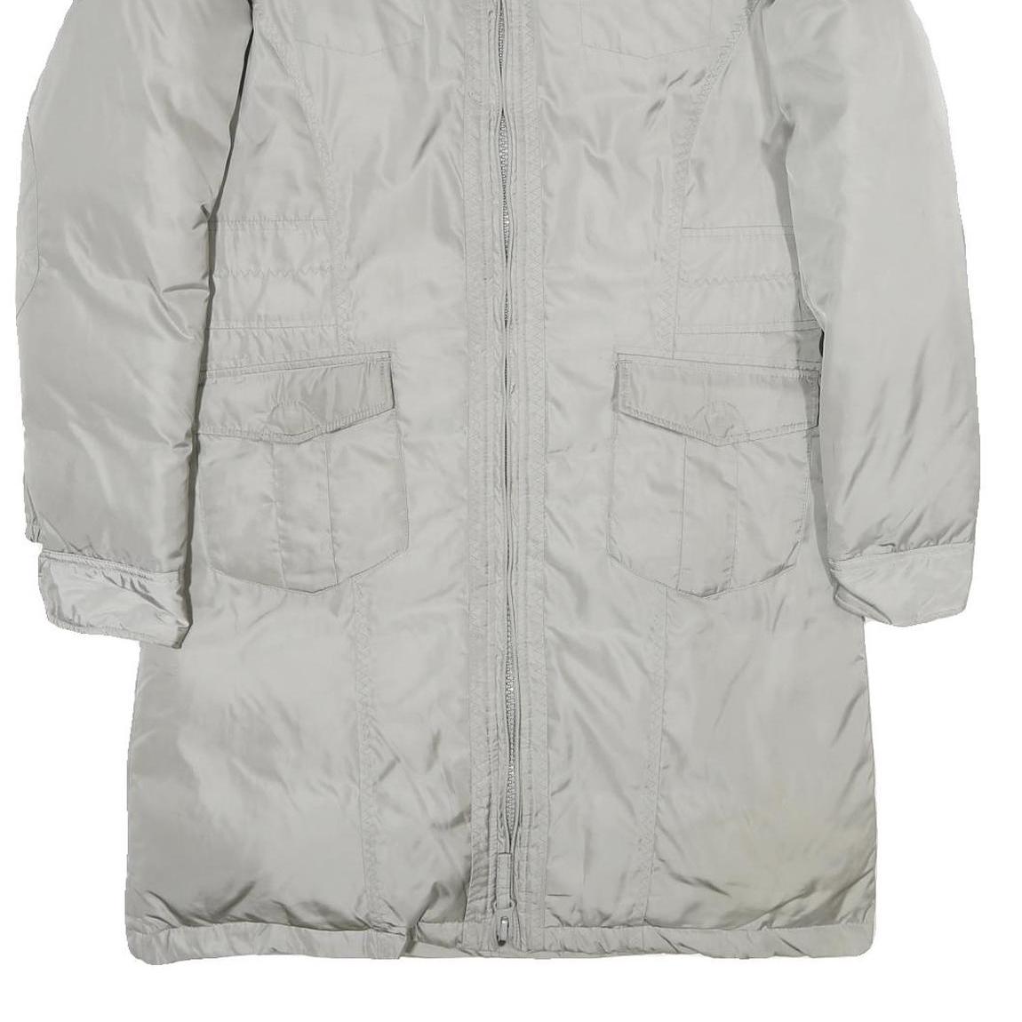 TIMBERLAND Womens Grey Down Zip Jacket M Synthetic Plain Lightweight