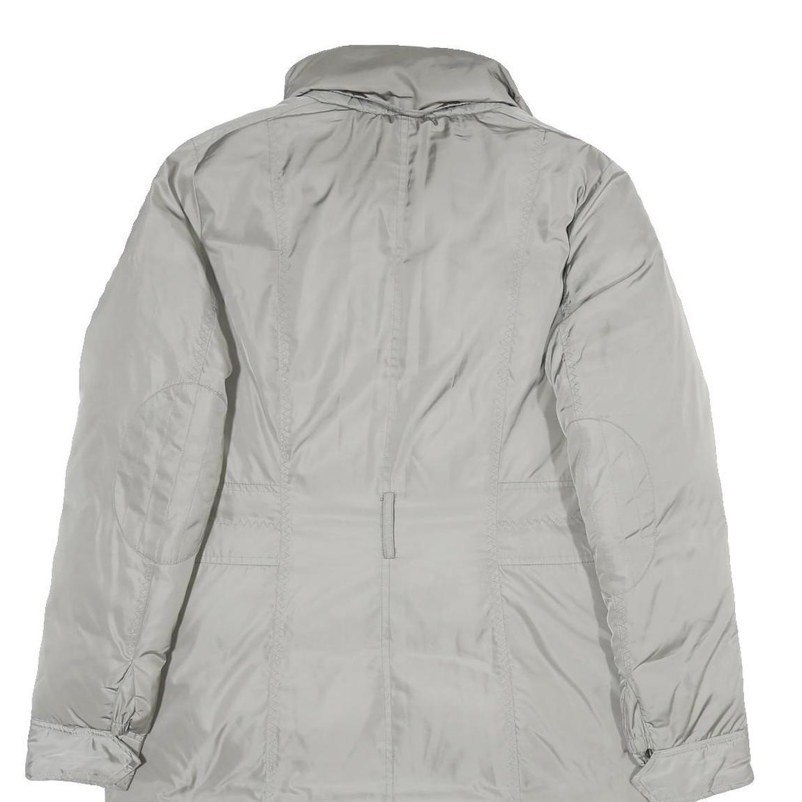 TIMBERLAND Womens Grey Down Zip Jacket M Synthetic Plain Lightweight