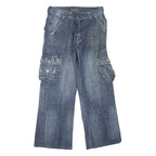 MZ-MARZO Mens Jeans Blue Regular Cargo Denim Medium W32 L28 Work Casual