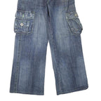 MZ-MARZO Mens Jeans Blue Regular Cargo Denim Medium W32 L28 Work Casual