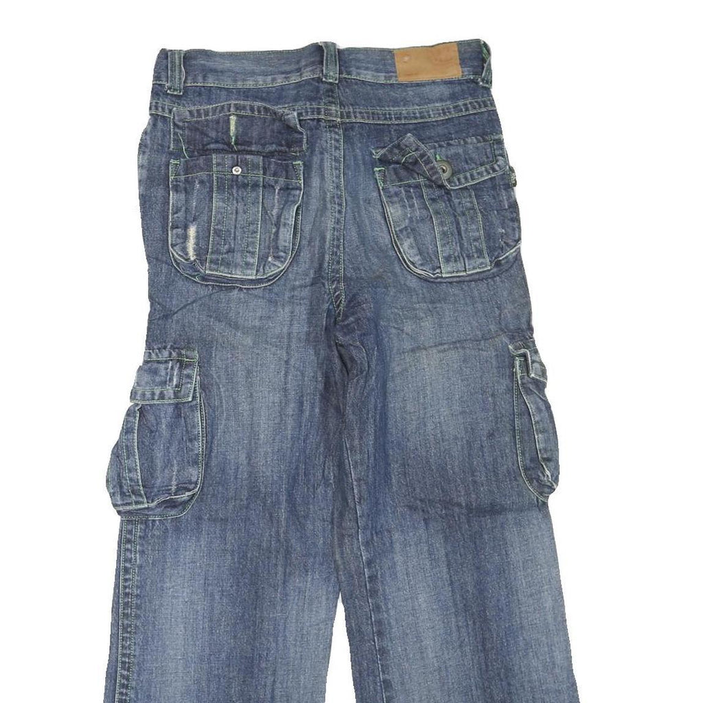 MZ-MARZO Mens Jeans Blue Regular Cargo Denim Medium W32 L28 Work Casual