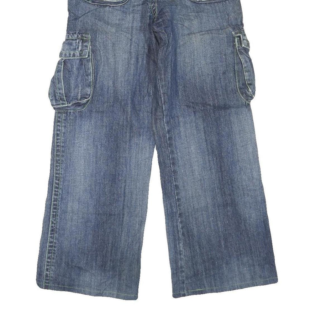 MZ-MARZO Mens Jeans Blue Regular Cargo Denim Medium W32 L28 Work Casual