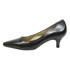 MODA DI FAUSTO Womens Classic Kitten Heel Pumps Black Leather UK 4 Elegant