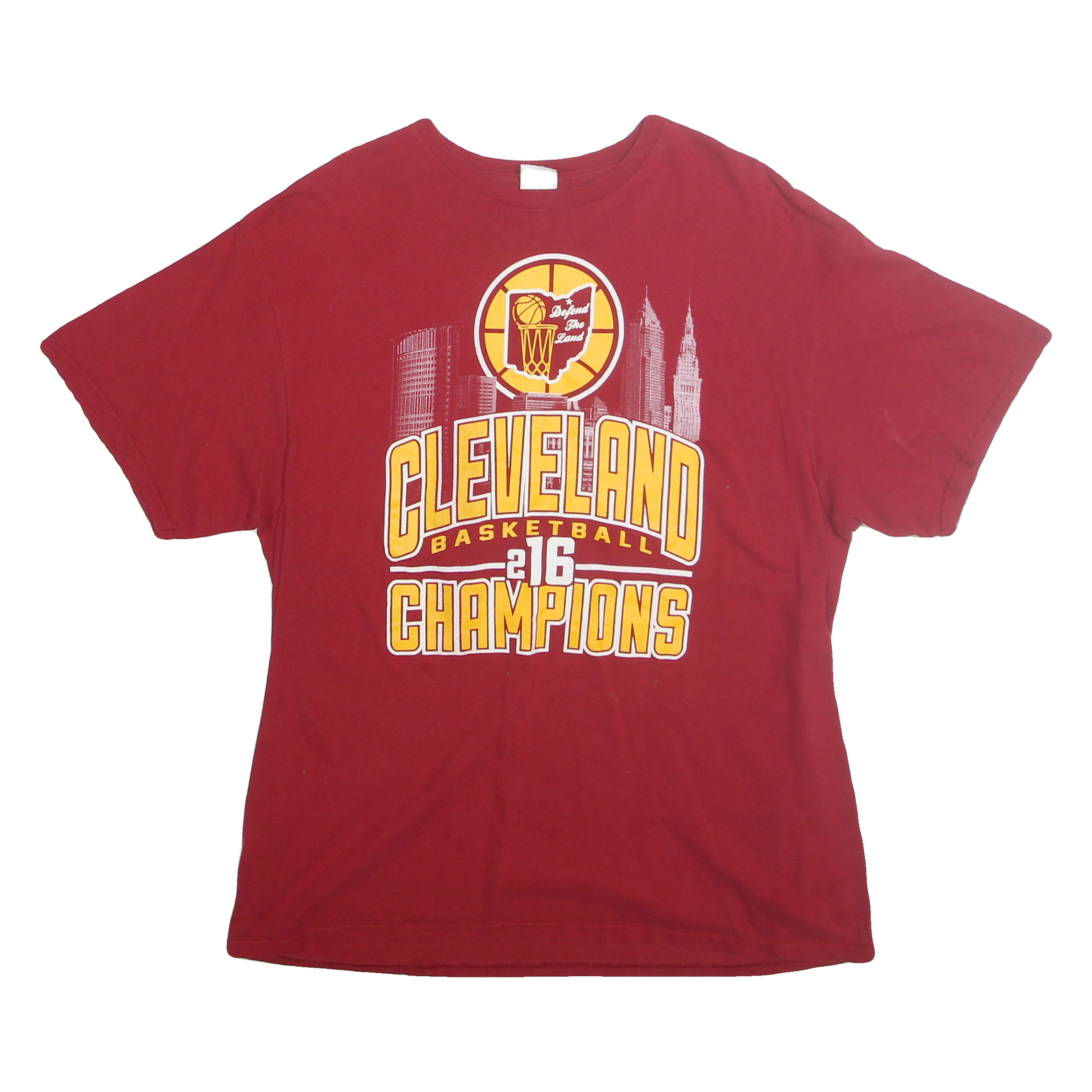 PRO WEIGHT Mens Red Cleveland Basketball Champions 2016 Graphic T-Shirt XL Short
