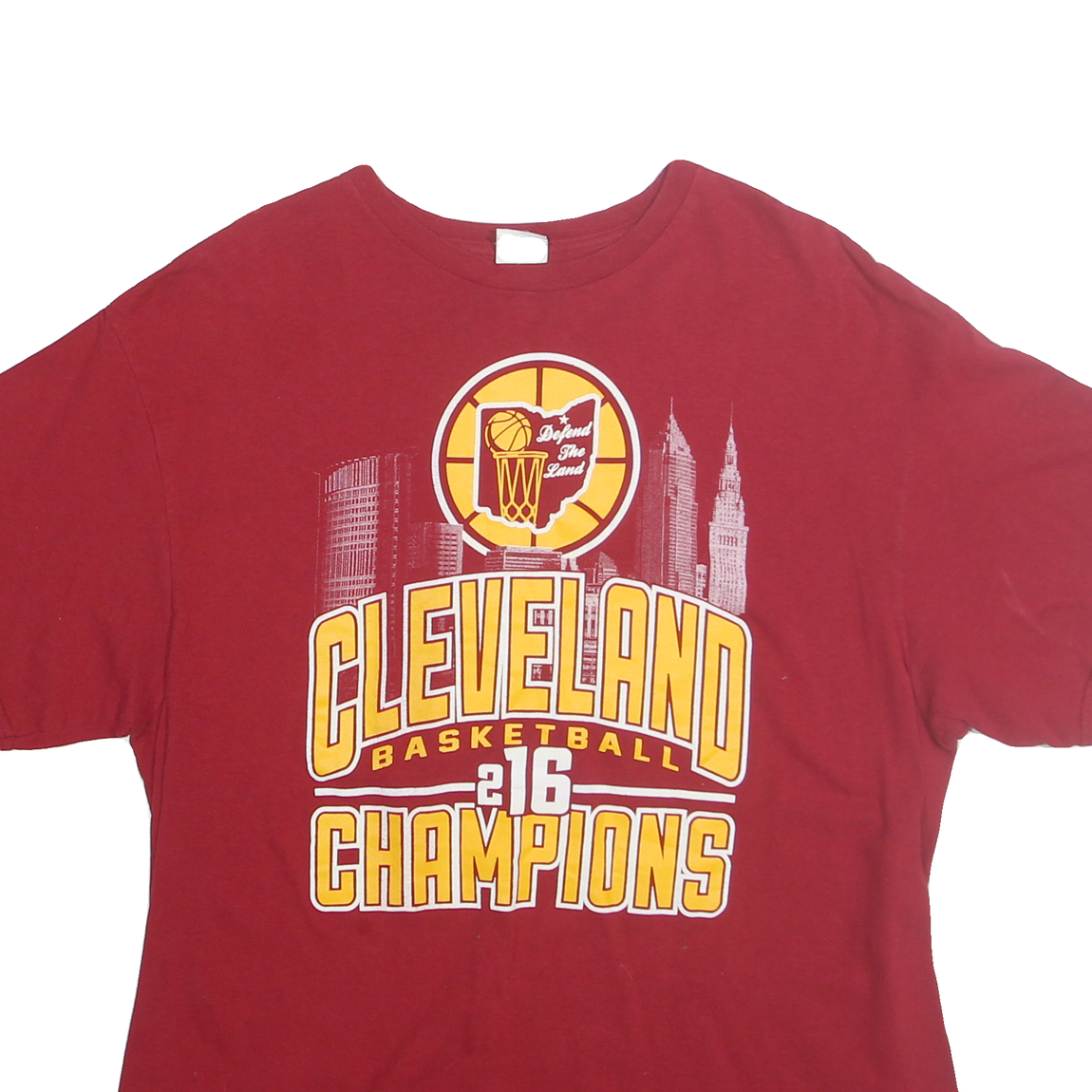 PRO WEIGHT Mens Red Cleveland Basketball Champions 2016 Graphic T-Shirt XL Short