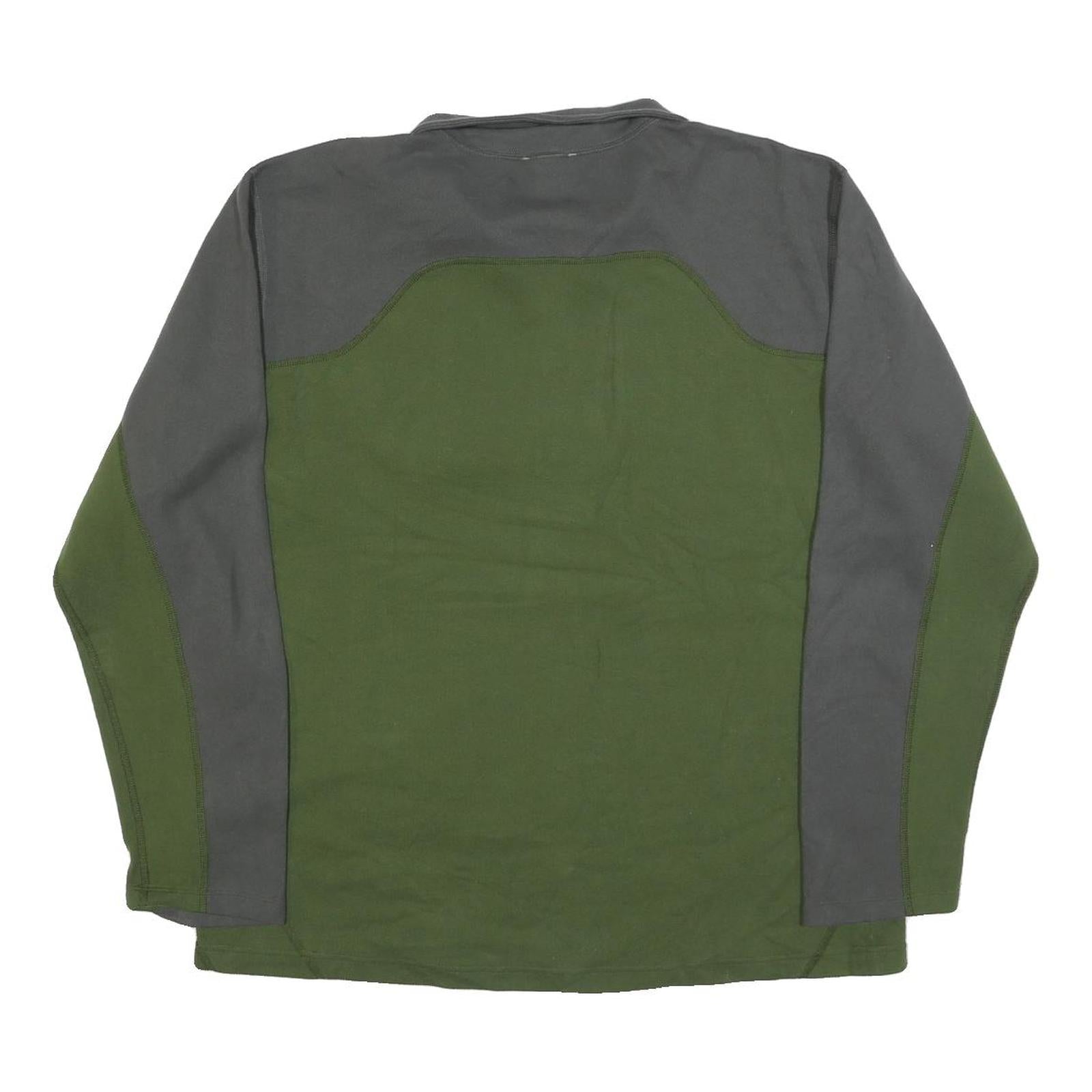 THE NORTH FACE Mens Green & Grey Plain Jumper Half Zip Basic Knit L Outdoor