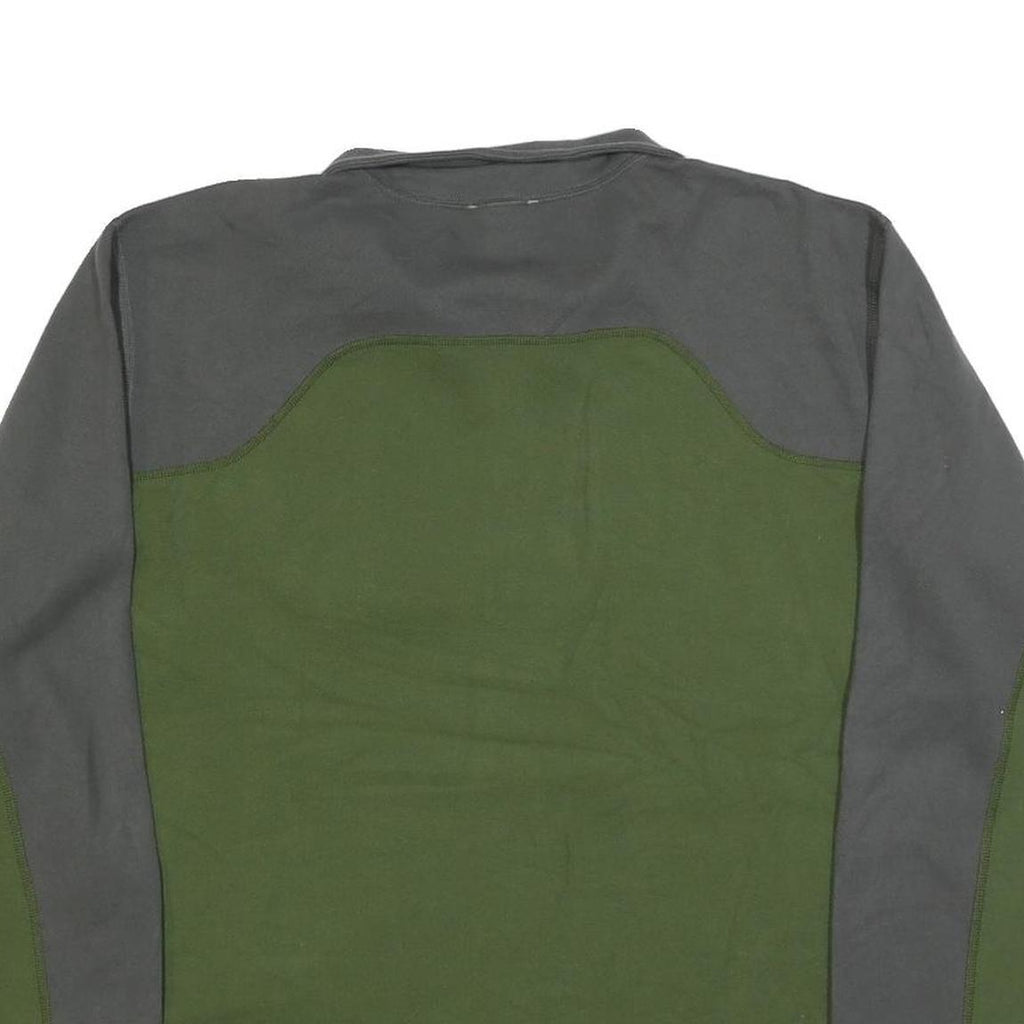 THE NORTH FACE Mens Green & Grey Plain Jumper Half Zip Basic Knit L Outdoor