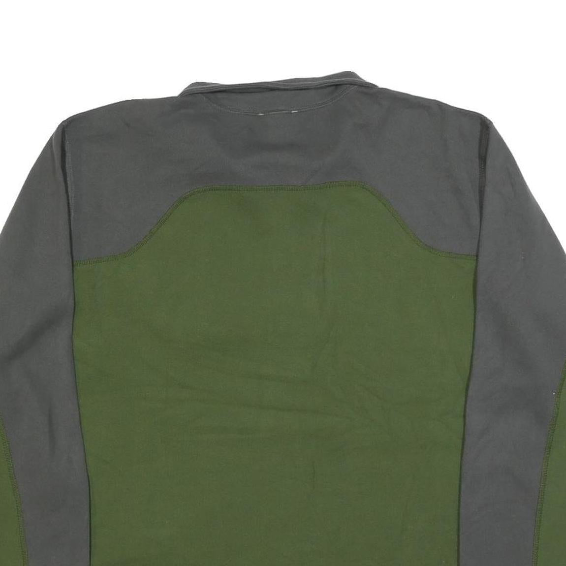THE NORTH FACE Mens Green & Grey Plain Jumper Half Zip Basic Knit L Outdoor