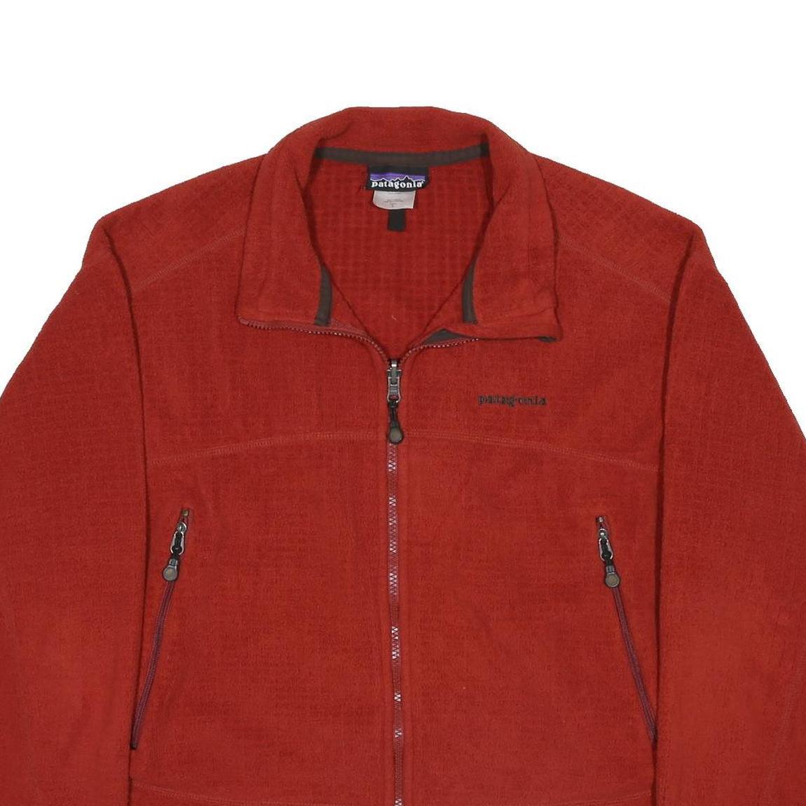 PATAGONIA Mens Red Jacket L Polyester Plain Zip Lightweight Outdoor Casual