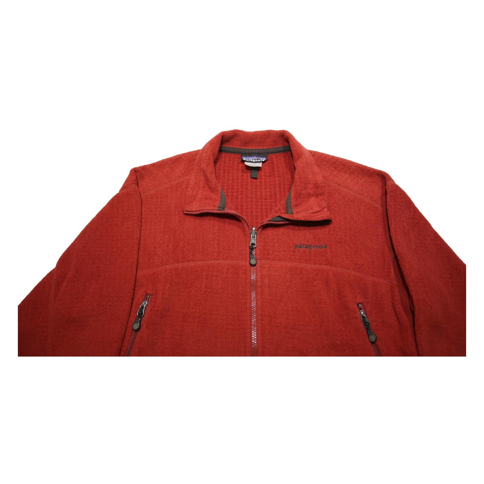 PATAGONIA Mens Red Jacket L Polyester Plain Zip Lightweight Outdoor Casual