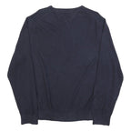 TOMMY HILFIGER Mens Navy Plain Jumper Crew Neck Basic Knit XL Cotton Blend