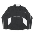REEBOK Womens Black & White Sports Zip Up Jacket L Polyester Blend Athletic
