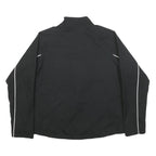 REEBOK Womens Black & White Sports Zip Up Jacket L Polyester Blend Athletic