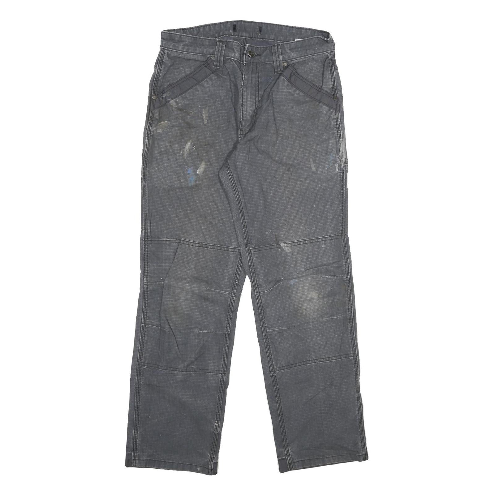 DICKIES Mens Cotton Blend Grey Regular Fit Straight Leg Trousers W32 L32