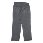 DICKIES Mens Cotton Blend Grey Regular Fit Straight Leg Trousers W32 L32