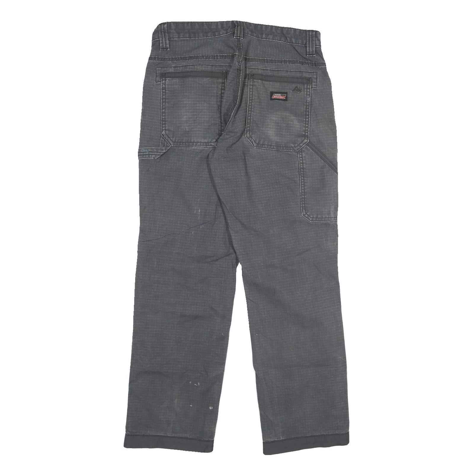 DICKIES Mens Cotton Blend Grey Regular Fit Straight Leg Trousers W32 L32