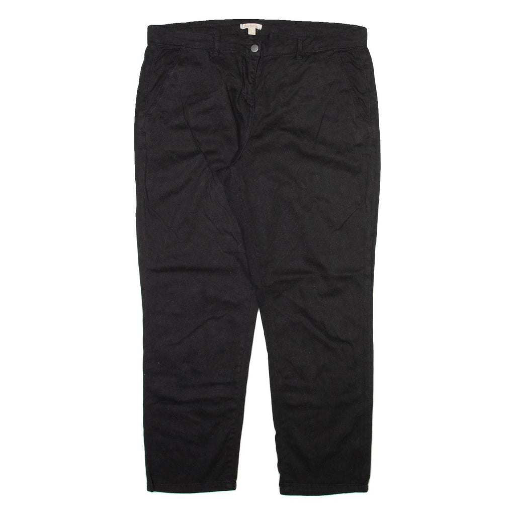 BARBOUR Womens Trousers Black Relaxed Tapered W36 L28