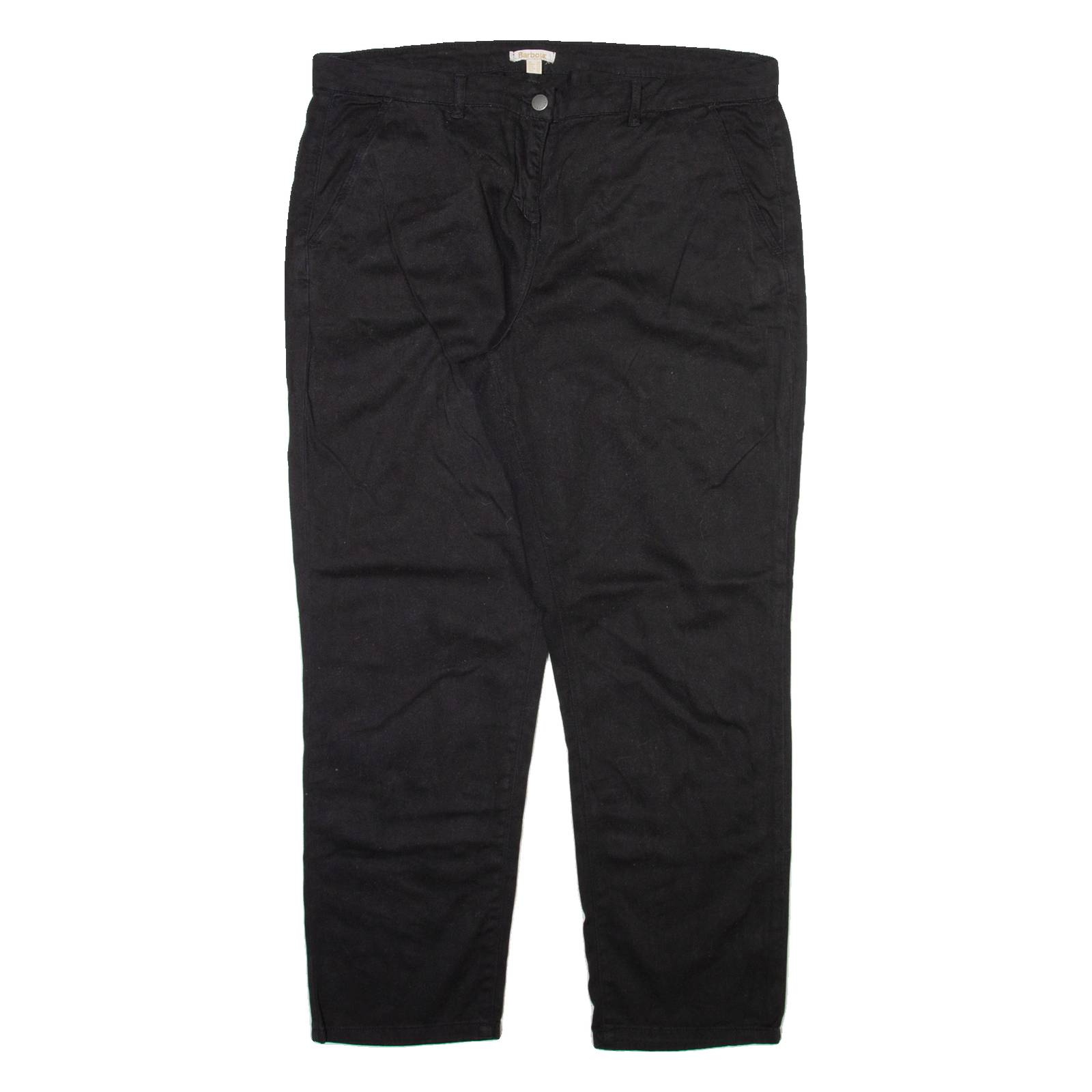 BARBOUR Womens Trousers Black Relaxed Tapered W36 L28
