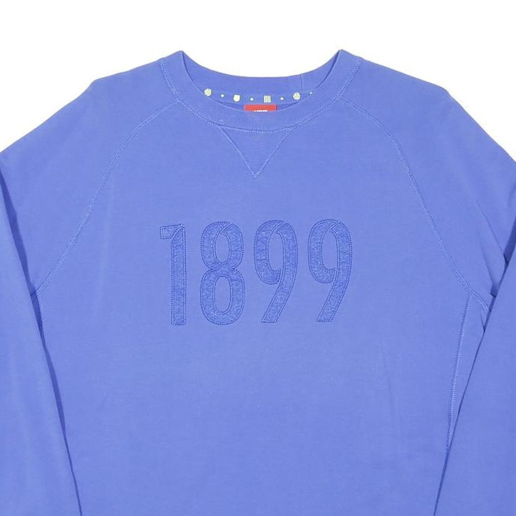 NIKE Mens Blue Crew Neck M 1899 Embroidered Logo Sweatshirt Cotton Blend