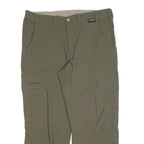 SCHOFFEL Mens Polyester Blend Green Regular Cargo Trousers W36 L27 Outdoor Zip