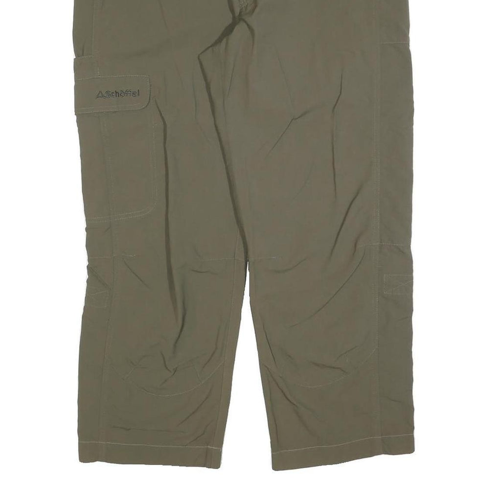 SCHOFFEL Mens Polyester Blend Green Regular Cargo Trousers W36 L27 Outdoor Zip