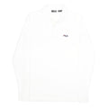 FILA Mens White Long Sleeve Plain L Logo Embroidered Cotton Polo Shirt
