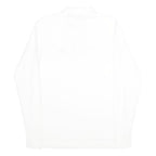 FILA Mens White Long Sleeve Plain L Logo Embroidered Cotton Polo Shirt