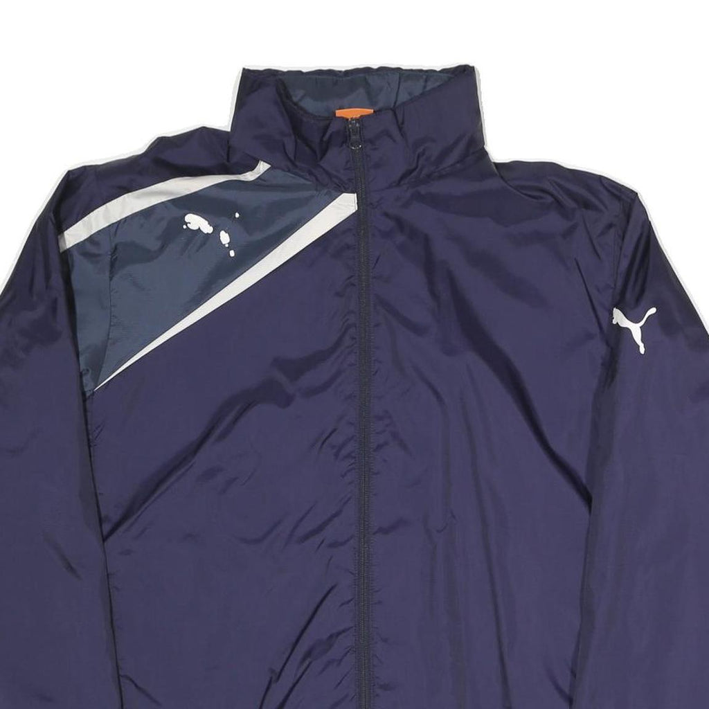 PUMA Mens Navy Blue Polyester Blend Track Jacket L Zip Sportswear Lightweight
