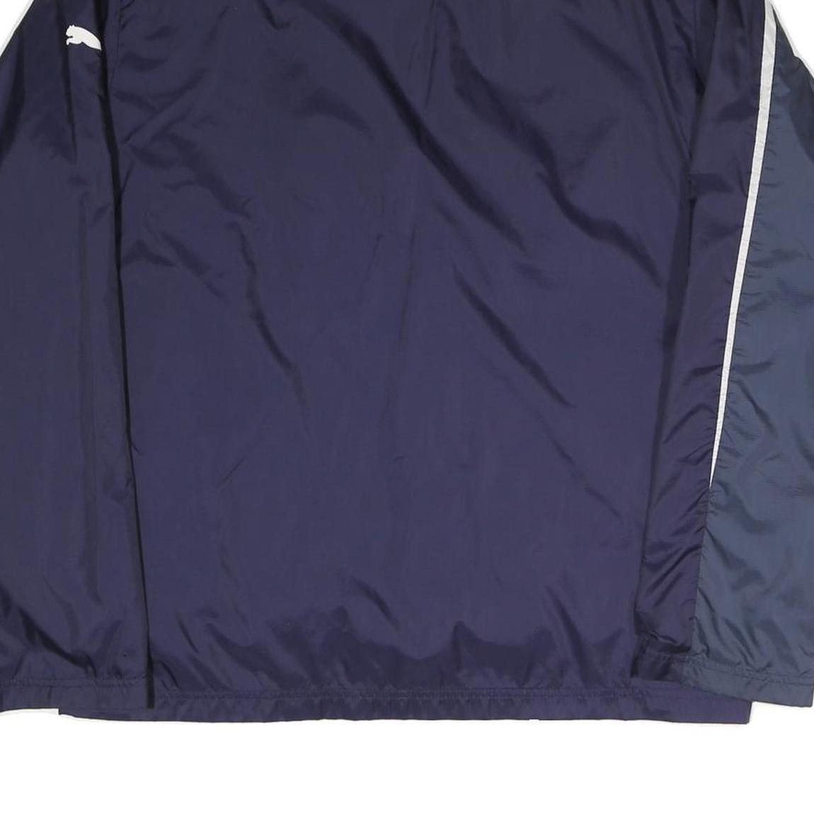 PUMA Mens Navy Blue Polyester Blend Track Jacket L Zip Sportswear Lightweight