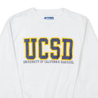BLUE University Of California San Diego Mens Sweatshirt White Crew Neck USA XS
