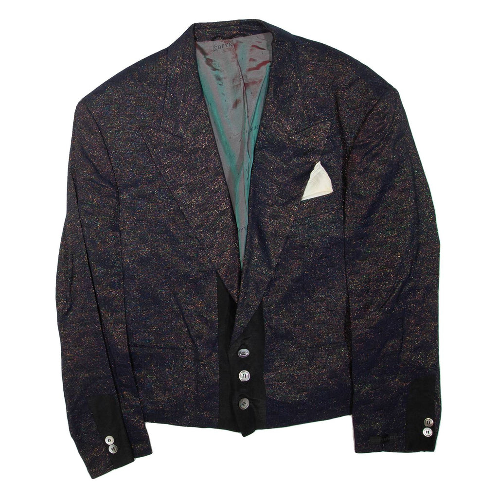 Mens Blazer Jacket Blue Viscose XL