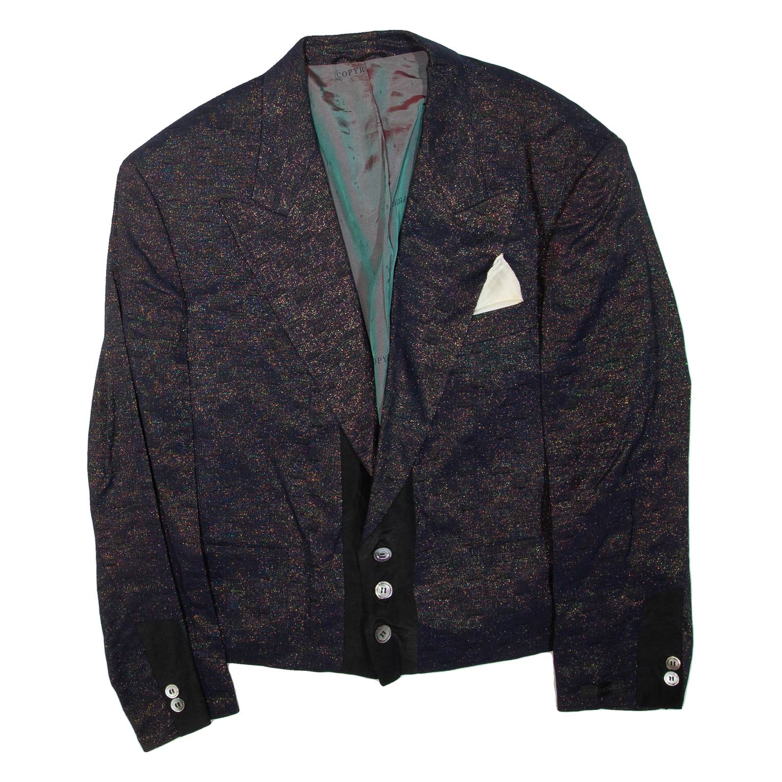 Mens Blazer Jacket Blue Viscose XL