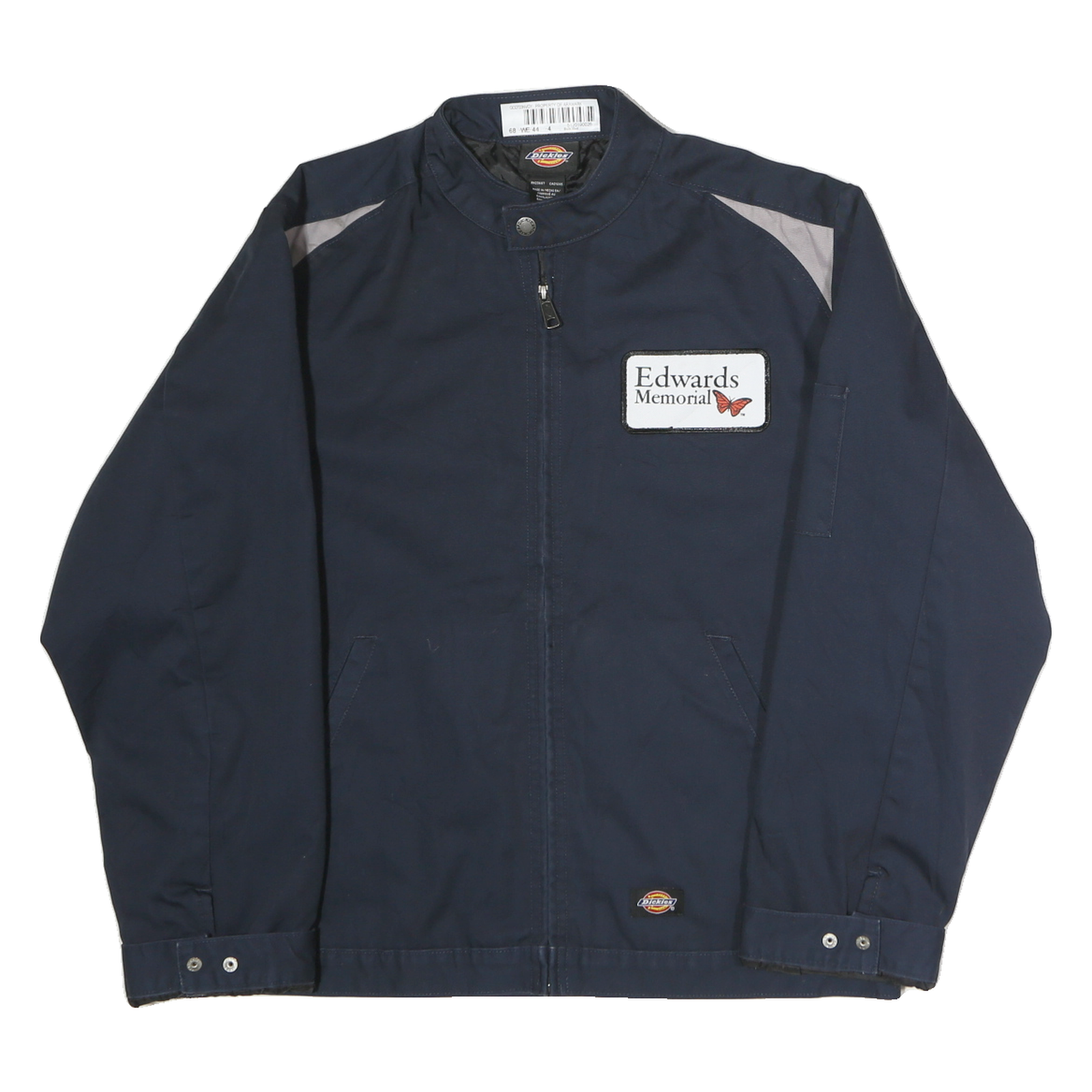 DICKIES Mens Navy Blue Workwear Zip Jacket M Cotton Blend Plain Edwards Memorial