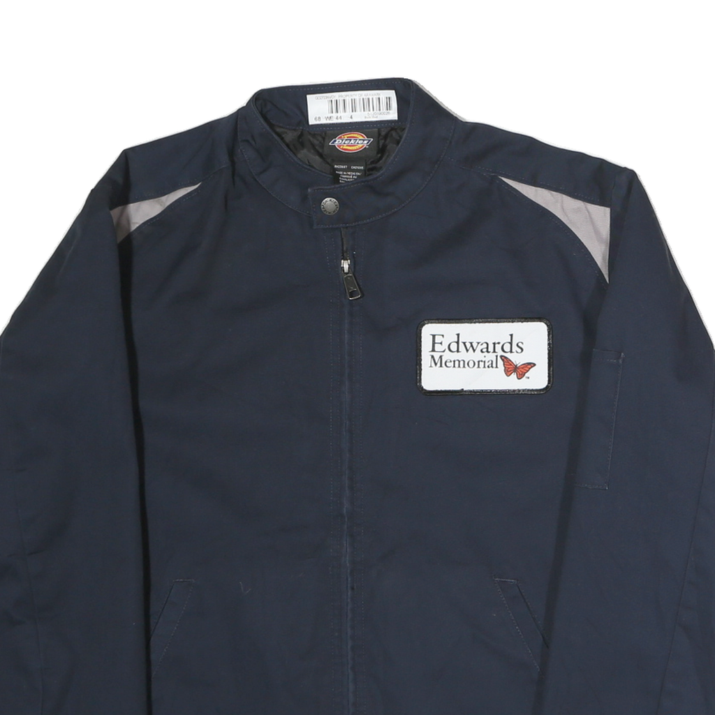 DICKIES Mens Navy Blue Workwear Zip Jacket M Cotton Blend Plain Edwards Memorial