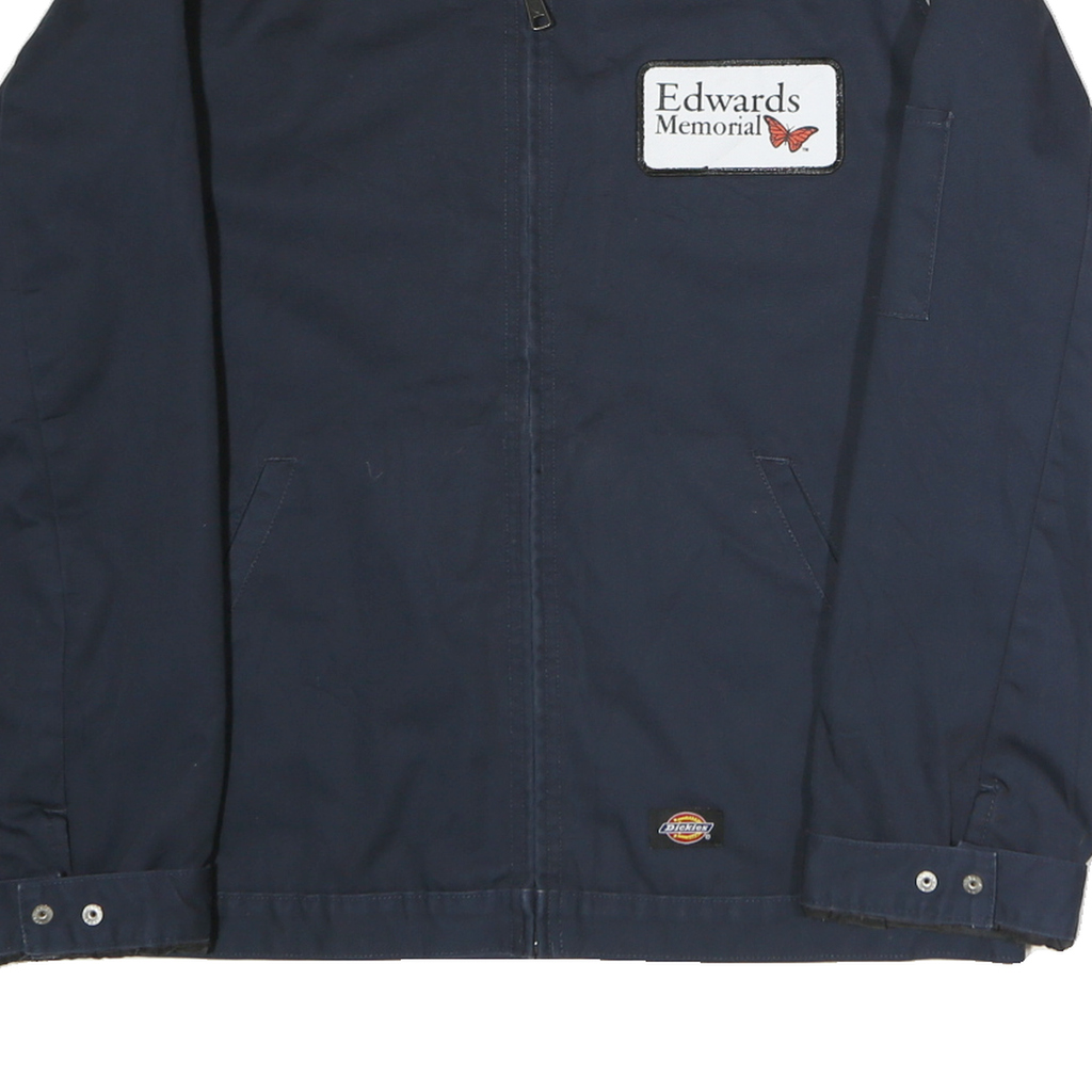 DICKIES Mens Navy Blue Workwear Zip Jacket M Cotton Blend Plain Edwards Memorial