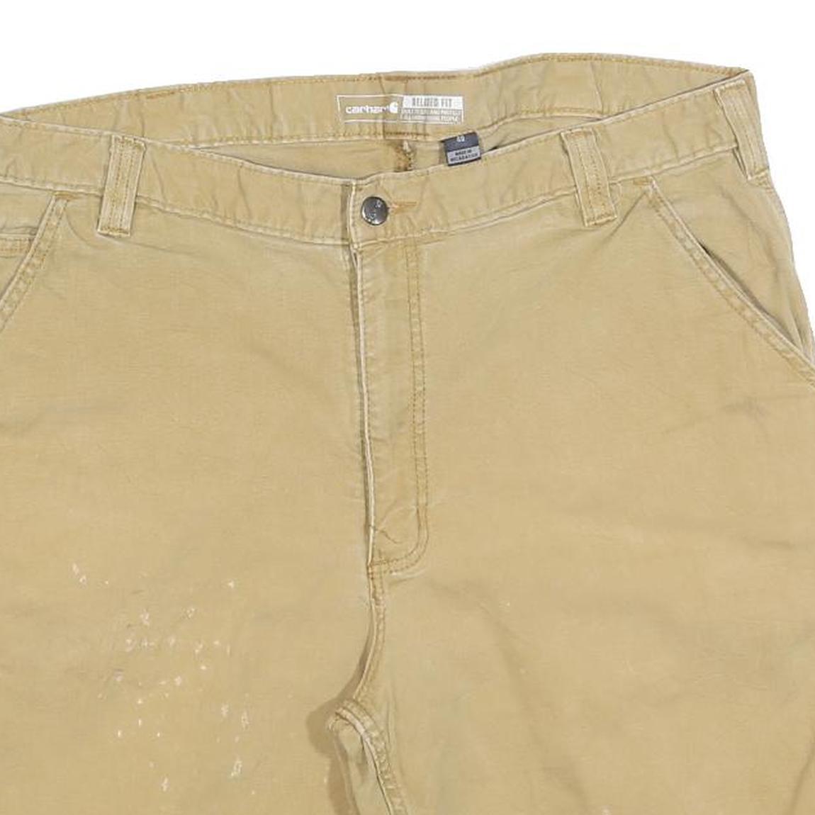 CARHARTT Mens Shorts Beige Casual Plain L W36 Workwear Durable Fit