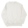 NIKE Womens White XS Crew Neck Sweatshirt Cotton Blend Pullover Lightweight