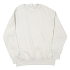 NIKE Womens White XS Crew Neck Sweatshirt Cotton Blend Pullover Lightweight