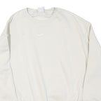 NIKE Womens White XS Crew Neck Sweatshirt Cotton Blend Pullover Lightweight
