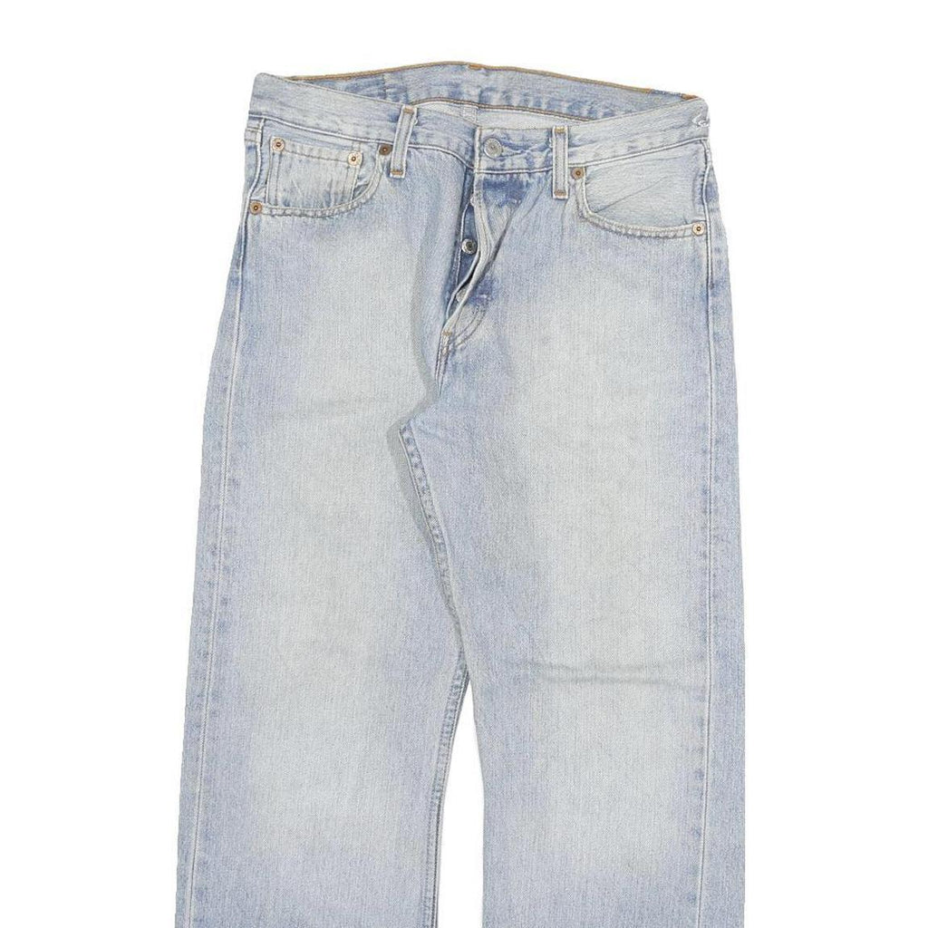 LEVI'S 501 Mens Jeans Blue Regular Straight Denim Light W28 L27 Classic Button