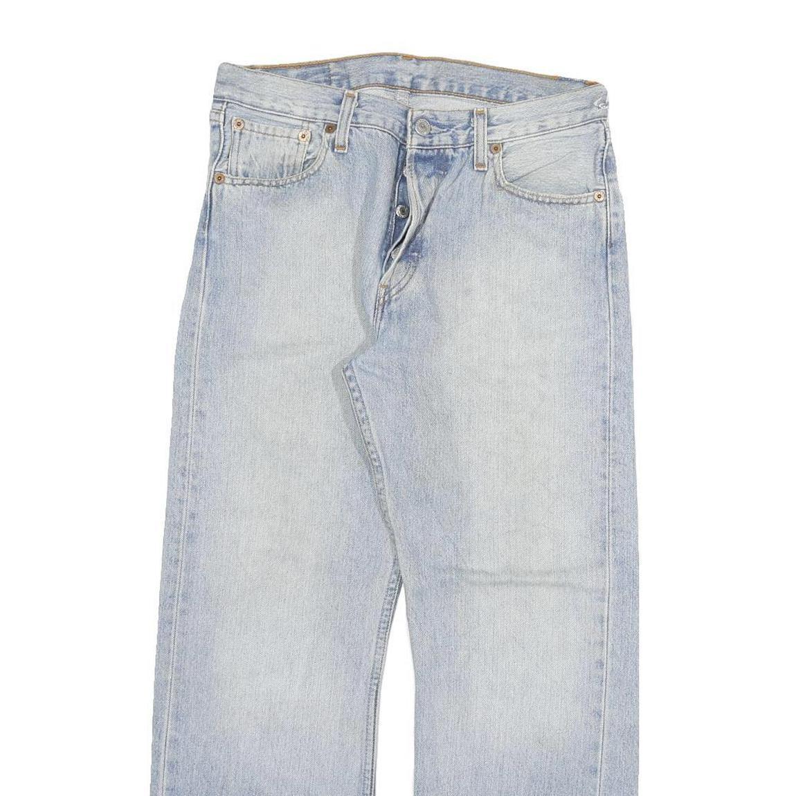 LEVI'S 501 Mens Jeans Blue Regular Straight Denim Light W28 L27 Classic Button