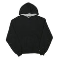 CHAMPION Mens Black Pullover Hoodie M Cotton Blend Drawstring Pocket