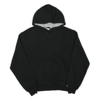 CHAMPION Mens Black Pullover Hoodie M Cotton Blend Drawstring Pocket