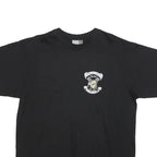 PROMO DORO Mens Black Graphic T-Shirt L Short Sleeve Crew Neck Cartoon Design