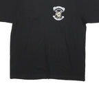 PROMO DORO Mens Black Graphic T-Shirt L Short Sleeve Crew Neck Cartoon Design