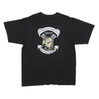 PROMO DORO Mens Black Graphic T-Shirt L Short Sleeve Crew Neck Cartoon Design